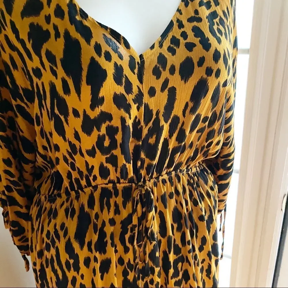 Bohemian Jungle Maxi Hi Lo Leopard Dress NWT - Picture 4 of 16